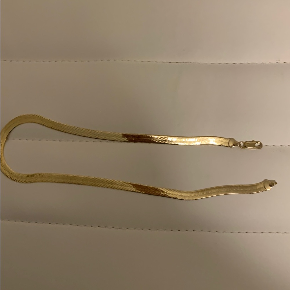 18k Gold Tone Choker Chain Necklace
